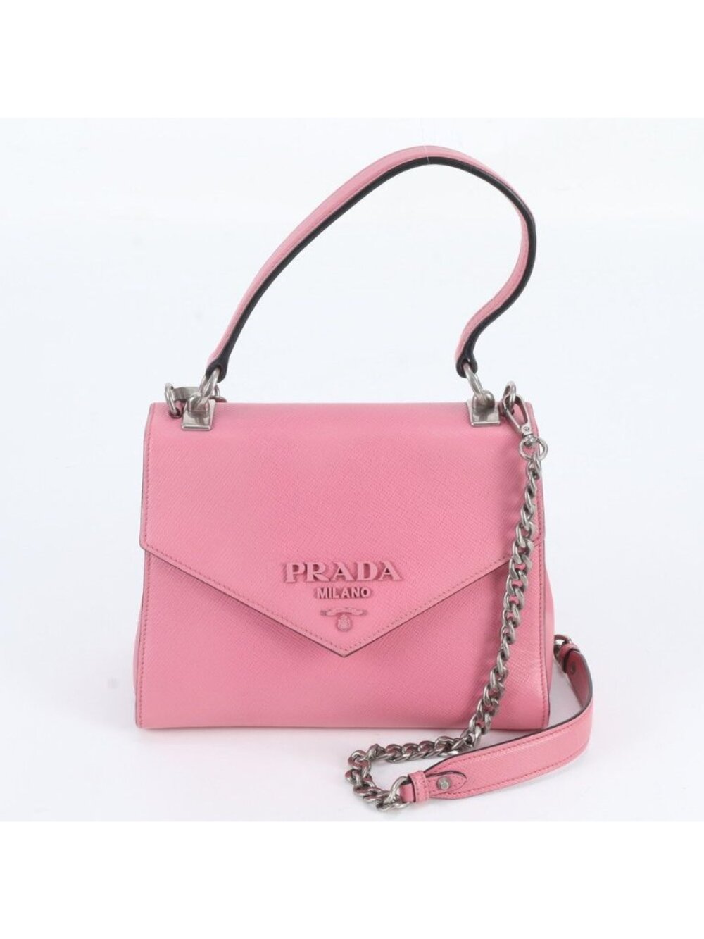 Prada Saffiano Leather 2-Way Chain Shoulder Bag Crossbody Hand